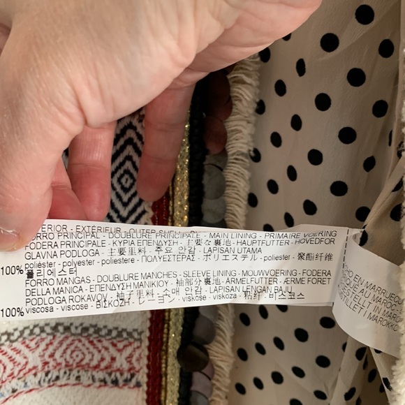 ZARA Woman Open Front Beaded Jacket Ivory Size Large - Picture 3 of 13